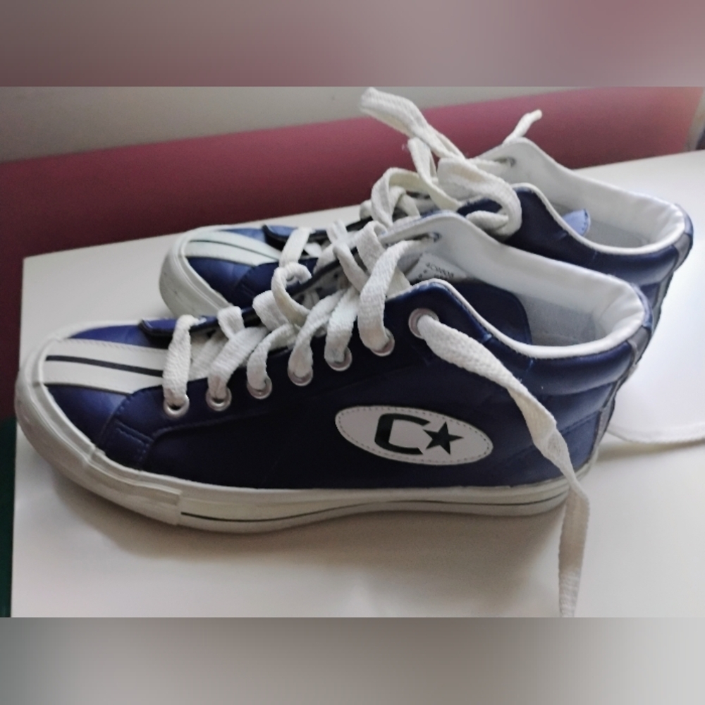 VINTAGE Blue Converse C-Star Racer Mid Synthetic Athleisure Sneakers • Women's 8 - Picture 2 of 14